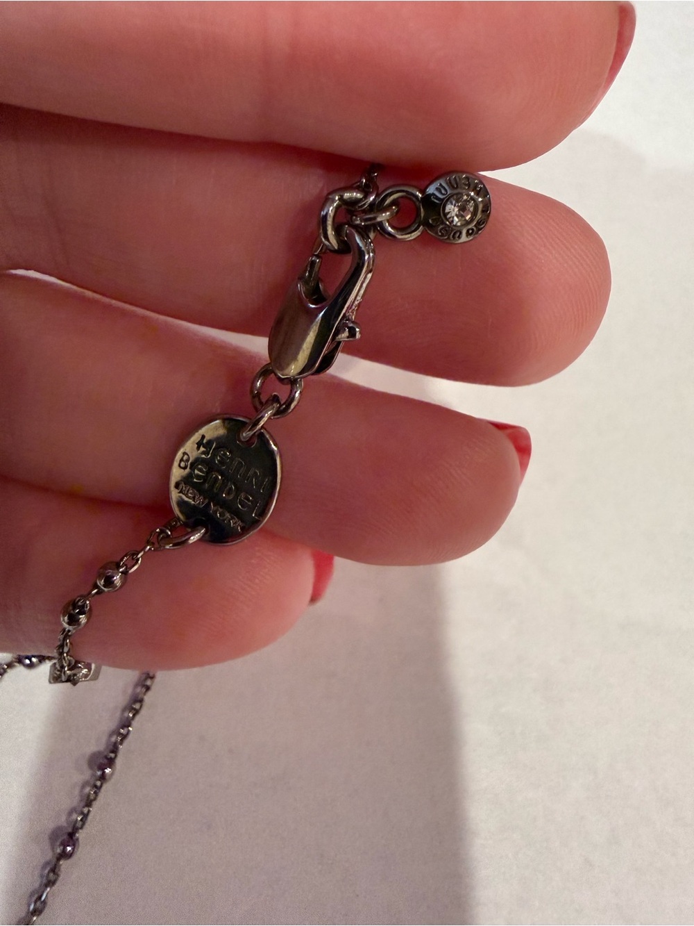 Henri Bendel Gunmetal Lariat Station Necklace - Picture 10 of 11